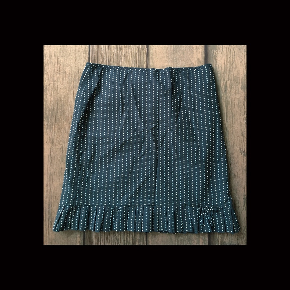 Loft Dress Skirt Navy polkadot with ruffled bottom